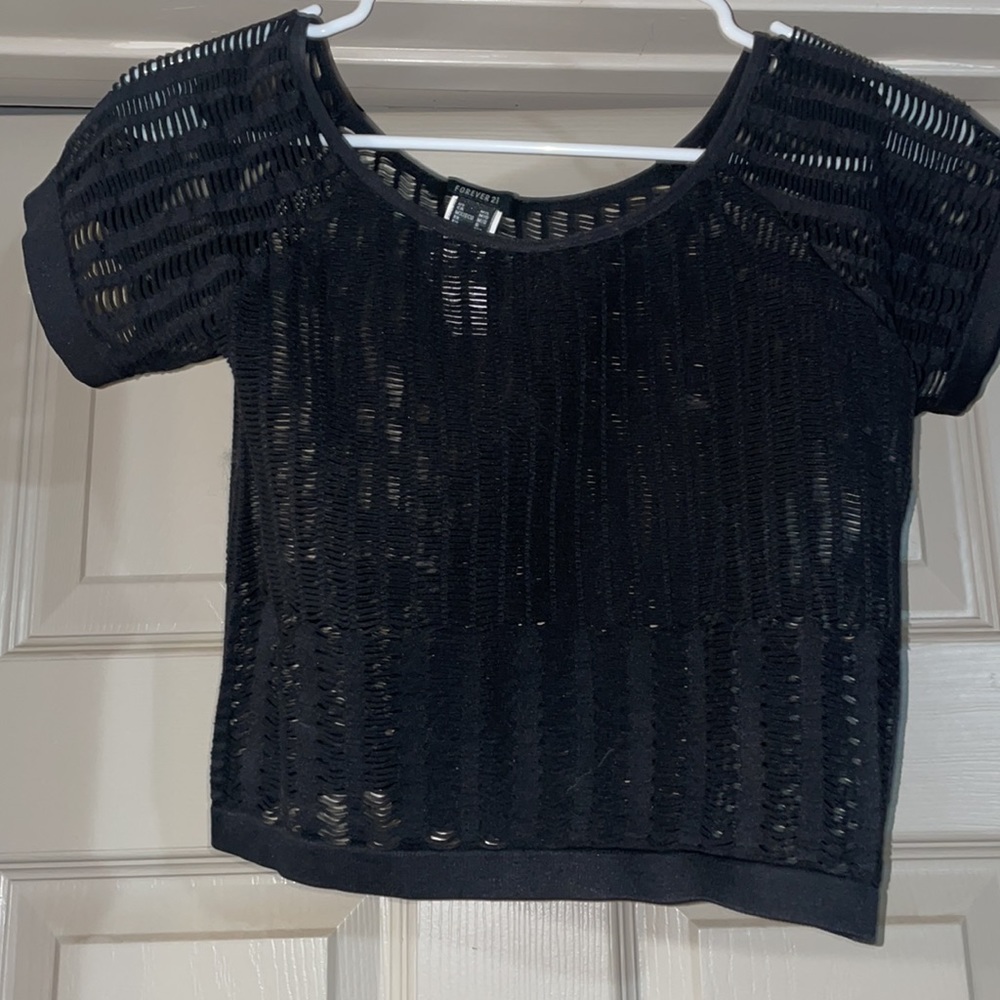 Mess black crop top